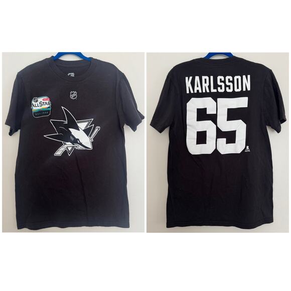 NFL Erik Karlsson San Jose Sharks 2019 All Star Tee in Black - Picture 1 of 5
